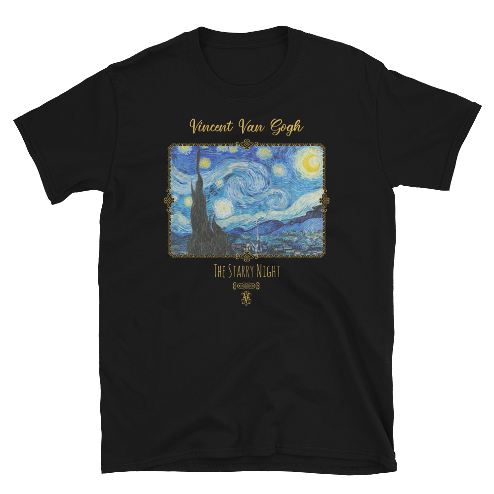 Unisex Art T-Shirt of The Starry Night (1889) by Vincent Van Gogh.