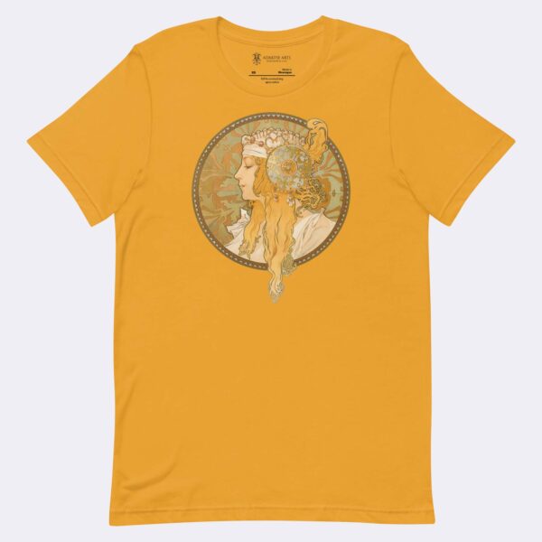 Art Nouveau T-Shirt of Têtes Byzantines (Blonde) (1897) by Alphonse Mucha, Premium Unisex