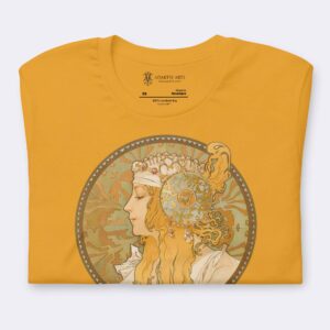 Premium Unisex Art T-Shirt of Têtes Byzantines (Blonde) (1897) by Alphonse Mucha.