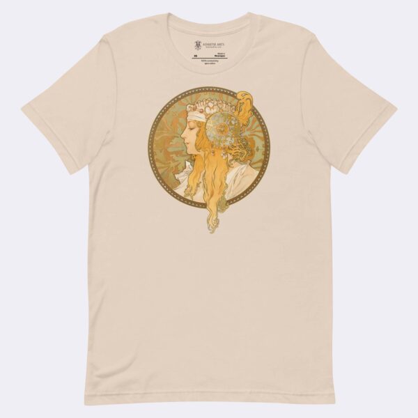 Art Nouveau T-Shirt of Têtes Byzantines (Blonde) (1897) by Alphonse Mucha, Premium Unisex