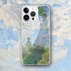 Woman with a Parasol – Madame Monet and Her Son (1875) by Claude Monet iPhone Case