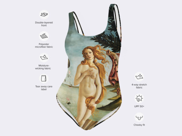 One-Piece Swimsuit of The Birth of Venus (1484-1486) by Sandro Botticelli.
