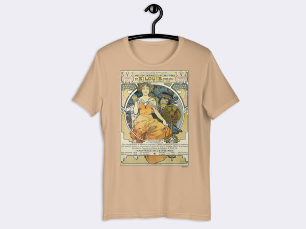 Premium Unisex Art T-Shirt of 1904 World's Fair (Exposition Universelle & Internationale De St. Louis) by Alphonse Mucha.