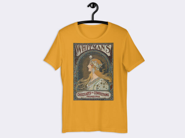 Premium Unisex Art Nouveau T-Shirt of Whitman’s chocolates and confections. Philadelphia (1895 - 1917) by Alphonse Mucha.