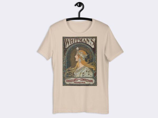 Premium Unisex Art Nouveau T-Shirt of Whitman’s chocolates and confections. Philadelphia (1895 - 1917) by Alphonse Mucha.