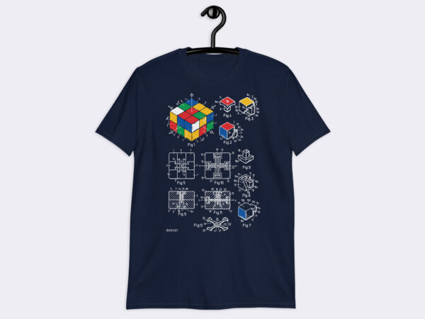 Unisex Art T-Shirt of Rubik Spatial Logic Toy Patent Blue Print