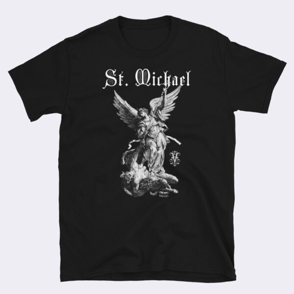 Unisex T-Shirt of St. Michael victory over the devil. (1589) by Peter de Witte based on statue by Hubert Gerhards .